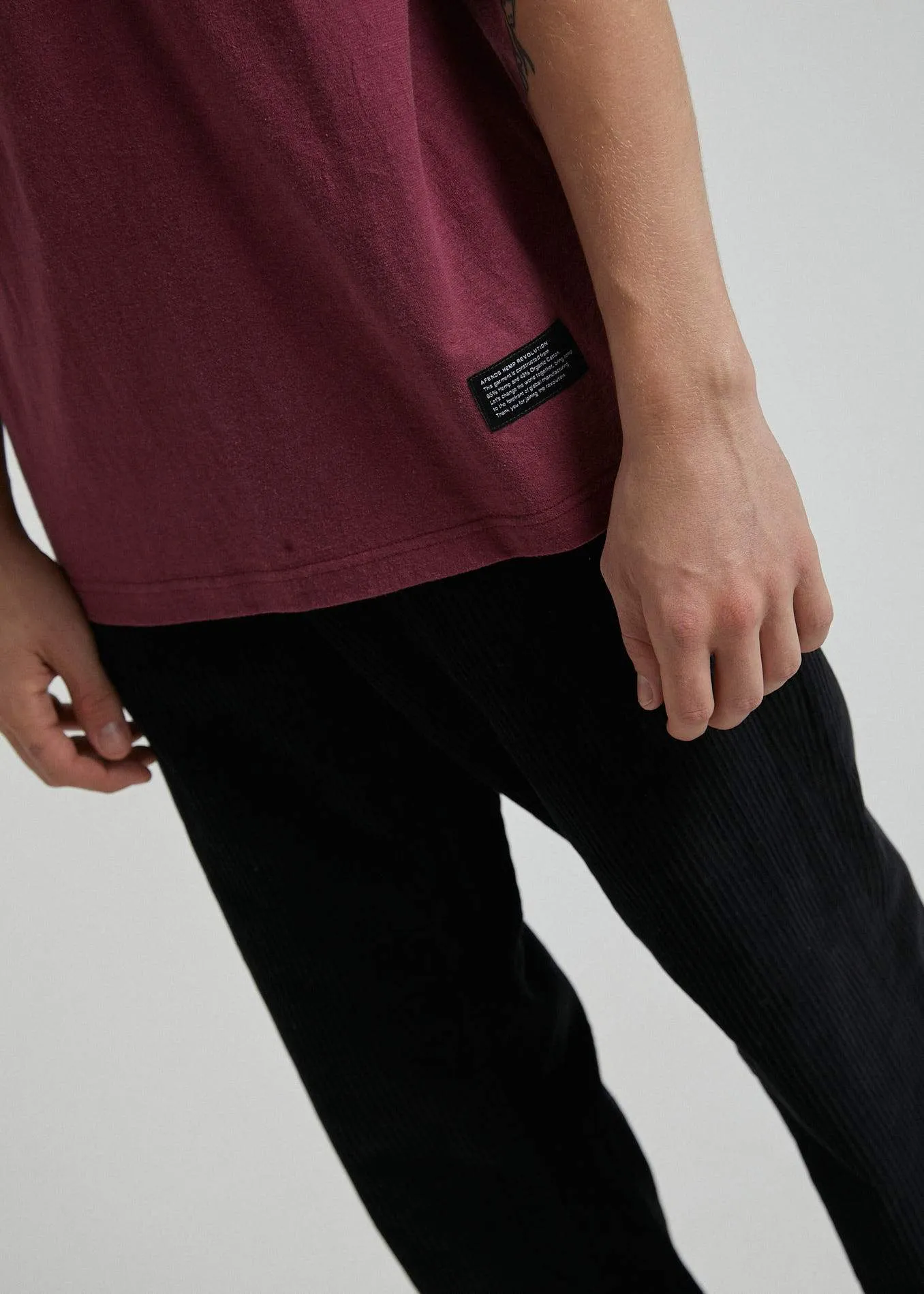 Afends Mens New Order - Hemp Retro Fit Tee - Port