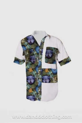 African Men's Shirt With Wolf