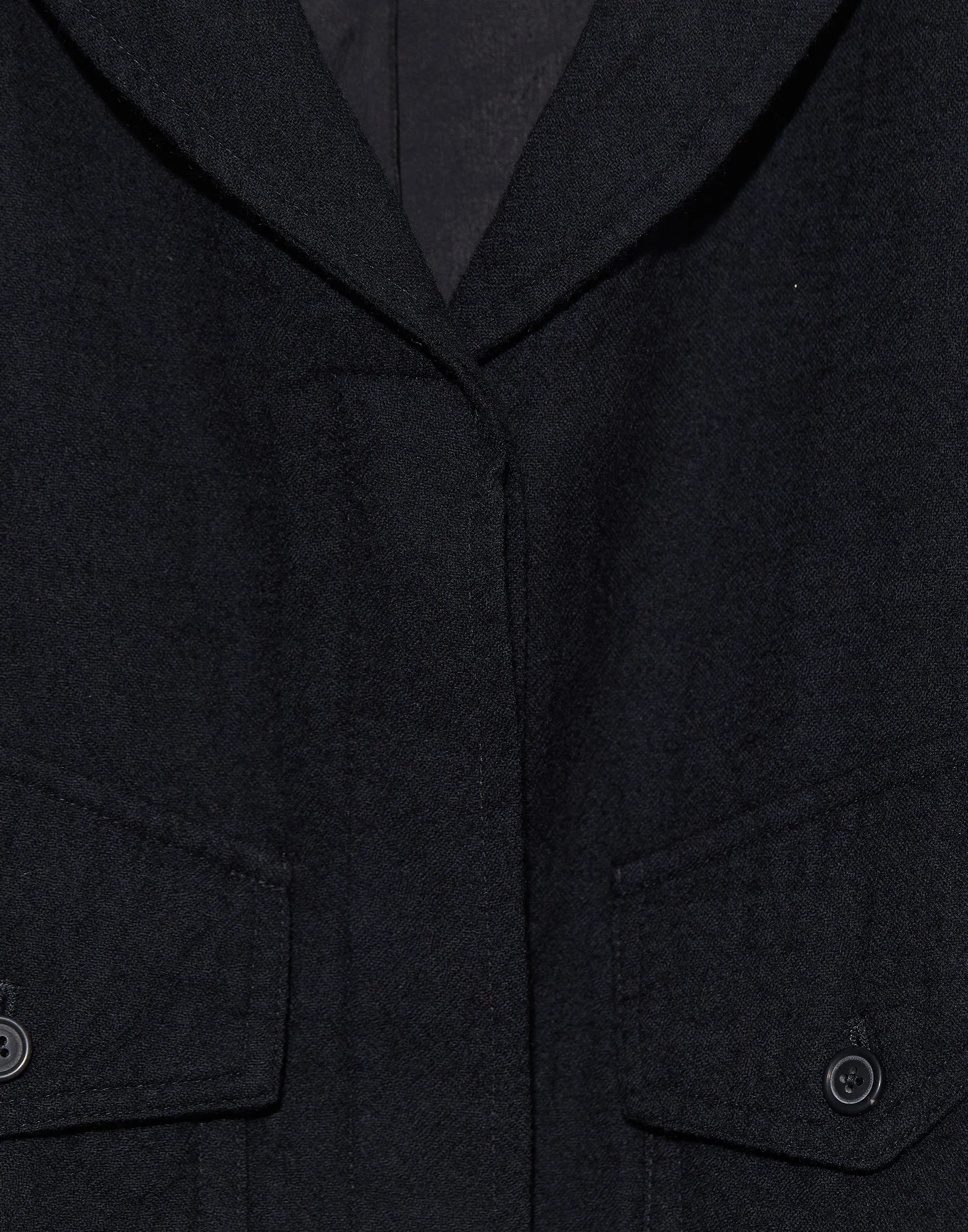 Black Wool & Cotton Trench Coat