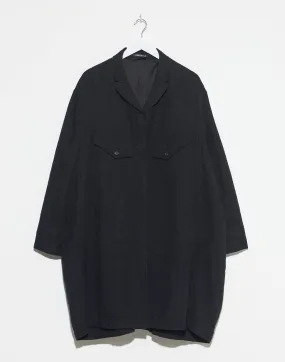 Black Wool & Cotton Trench Coat