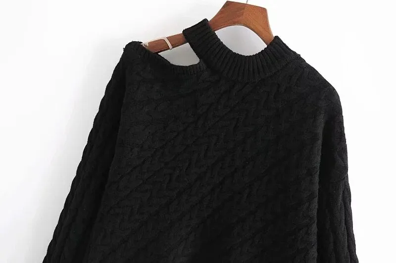 COLD SHOULDER SWEATER