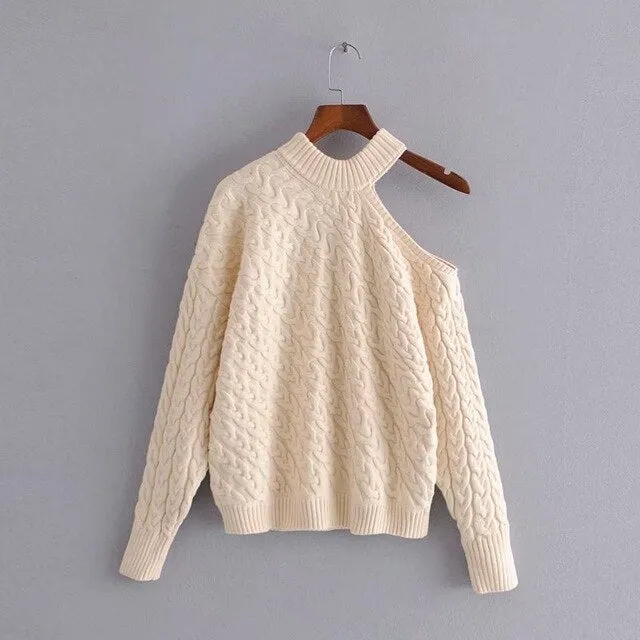 COLD SHOULDER SWEATER