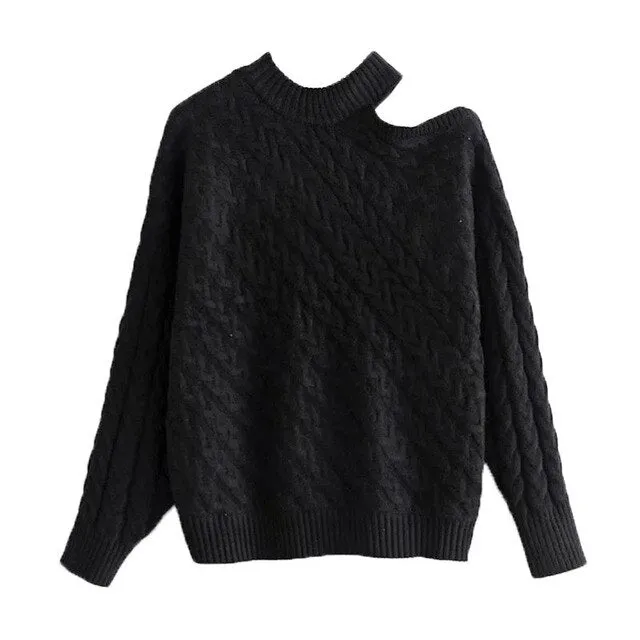 COLD SHOULDER SWEATER