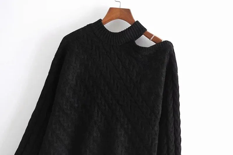 COLD SHOULDER SWEATER