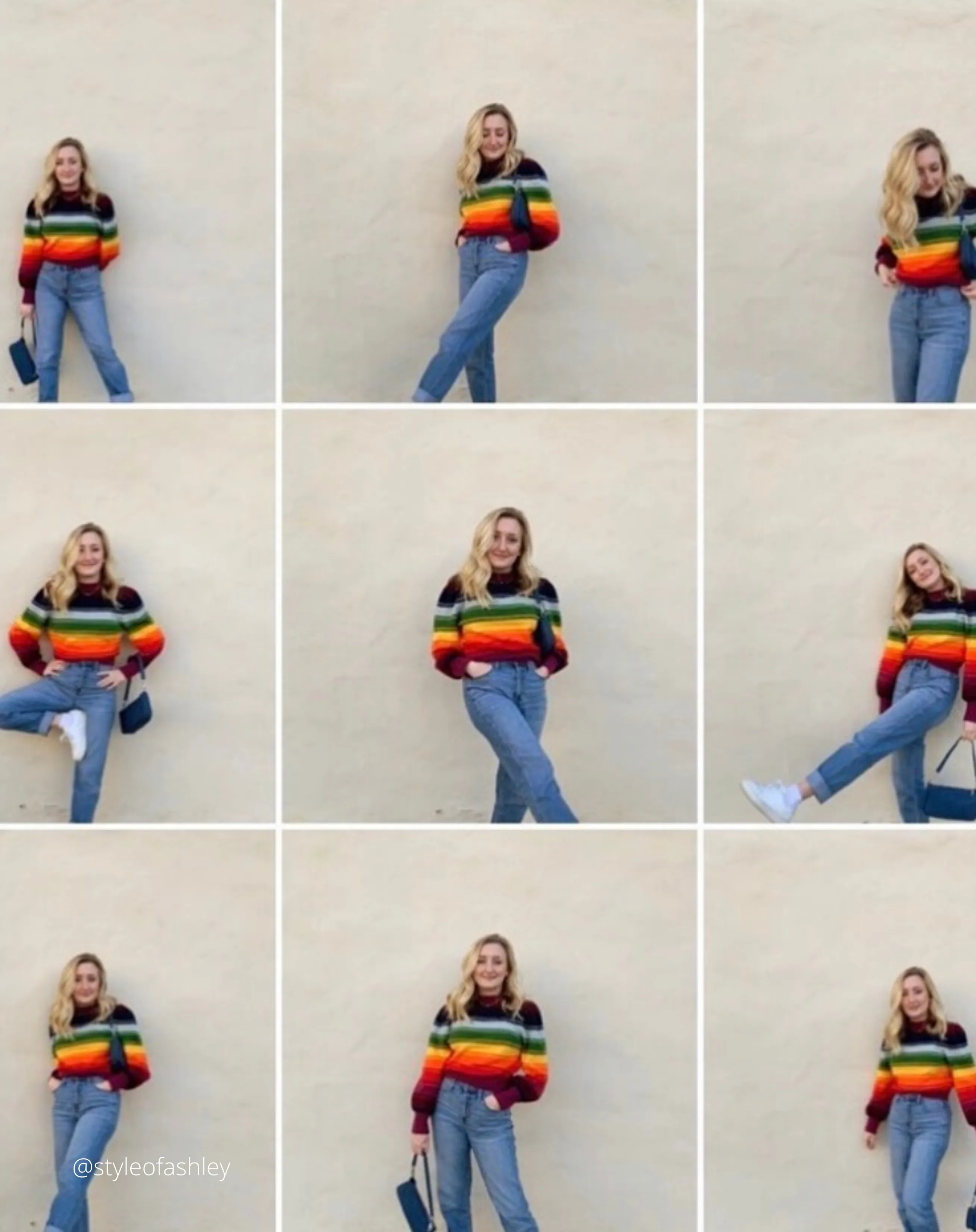 COLOR STRIPED KNITTED SWEATER