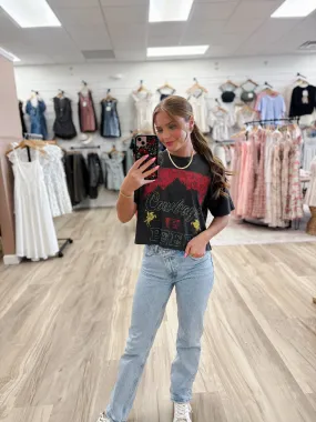 Cowboys and Beer Charcoal Cropped Tee