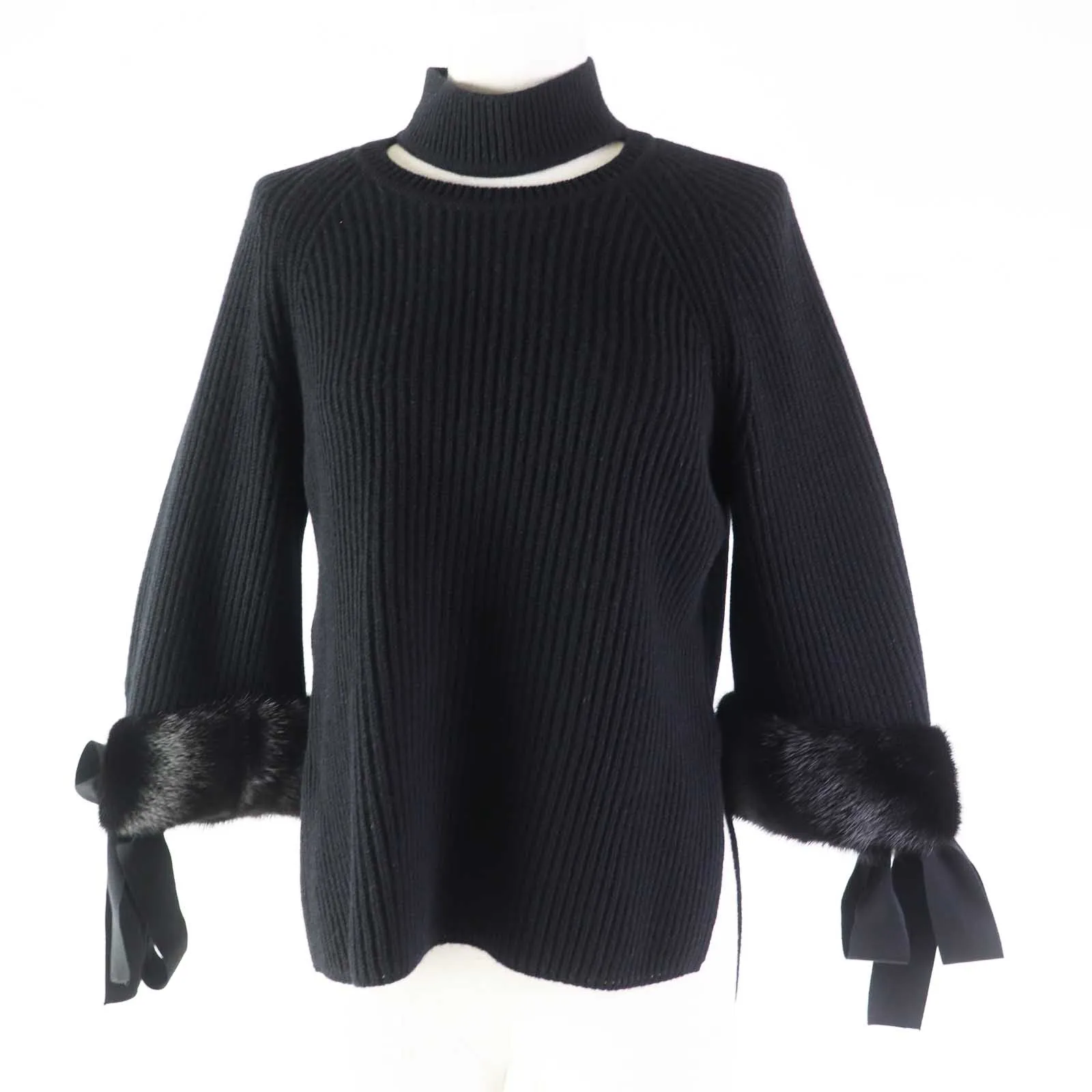 Fendi Cashmere Mink Knit Black 36 Women