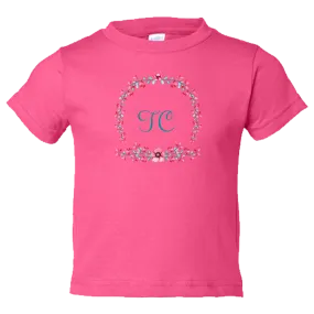 [FREE Shipping   10% Off] Unique Gift Personalized Initial Colorful Wreath Blossom Toddler Tees Family Matching Clothing Set [Expiry : Oct 12 (Fri)]