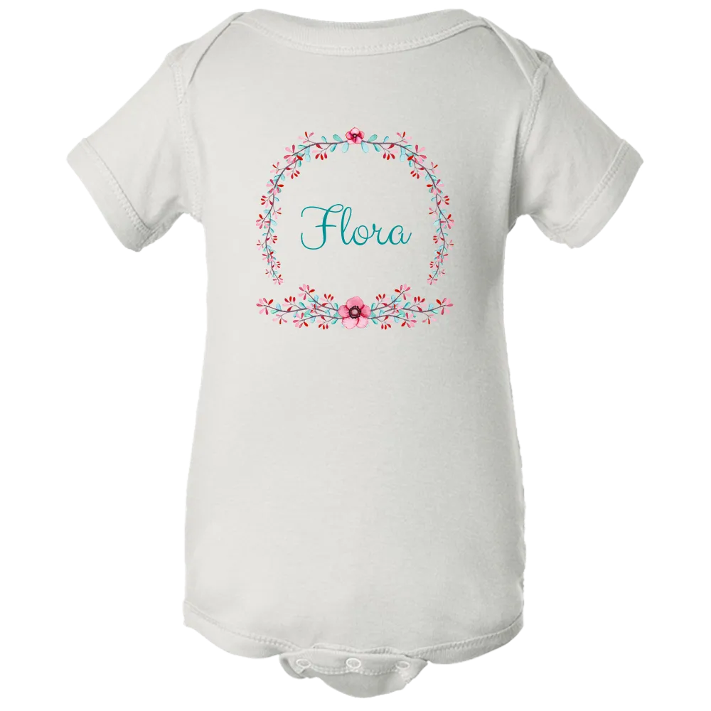 [FREE Shipping   15% Off] Unique Gift Personalized Initial Colorful Wreath Blossom Baby Body Suit Family Matching Clothing Set [Expiry : Oct 12 (Fri)]