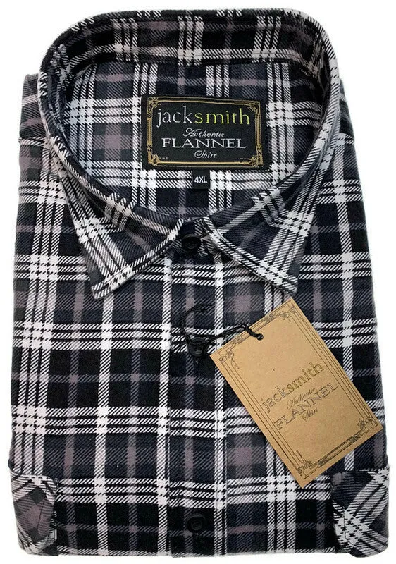 Mens Flannelette Shirt 100% Cotton Check Authentic Flannel Long Sleeve Vintage