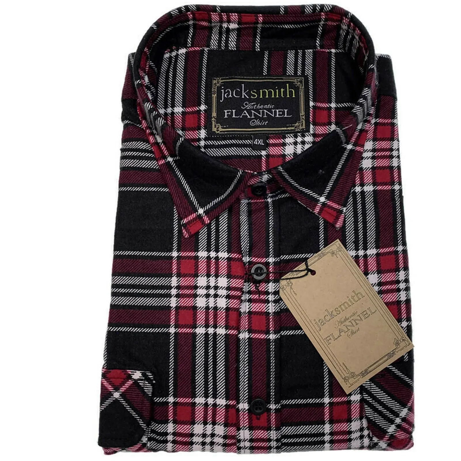 Mens Half Placket Flannelette Long Sleeve Pullover Shirt 100% Cotton Check Authentic Flannel