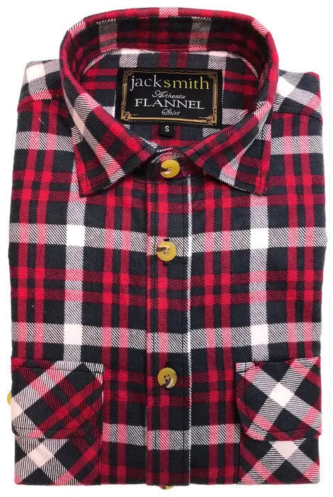 Mens Half Placket Flannelette Long Sleeve Pullover Shirt 100% Cotton Check Authentic Flannel