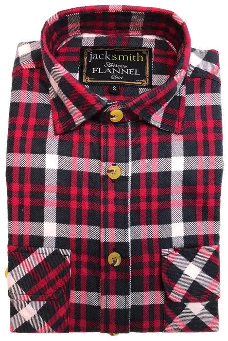 Mens Half Placket Flannelette Long Sleeve Pullover Shirt 100% Cotton Check Authentic Flannel