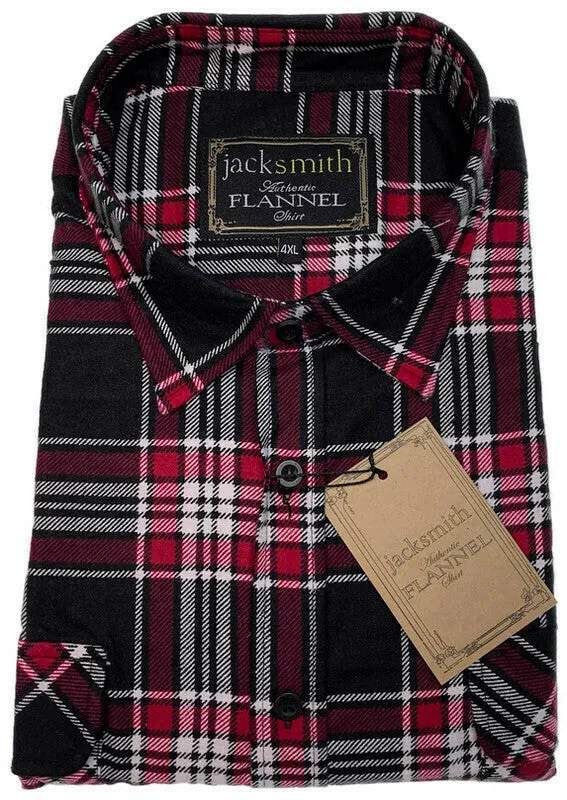 Mens Half Placket Flannelette Long Sleeve Pullover Shirt 100% Cotton Check Authentic Flannel