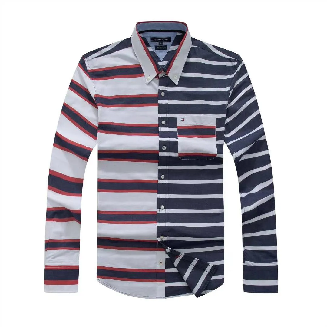Tommy Hilfiger New York Fit Horizontal Block Designed Shirt