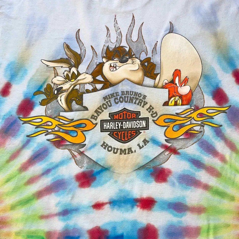 Vintage Harley Looney Toons Tie-Dye Tee | XL