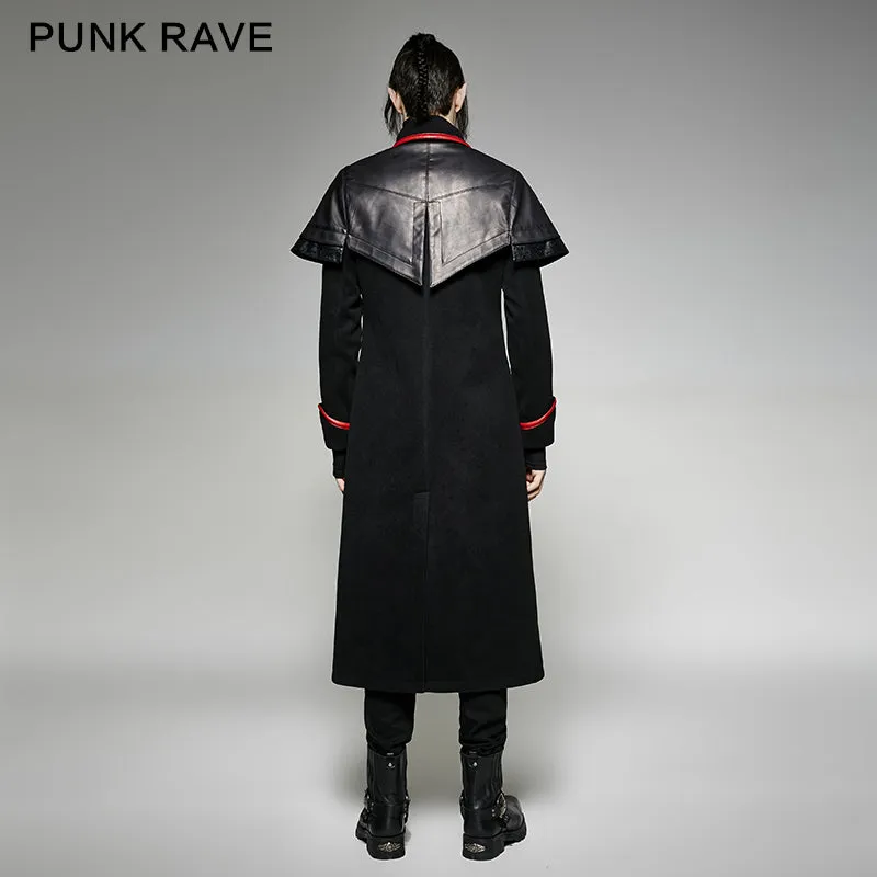 Y-712 Military Leather Long Gothic Trench Coats Double-breasted