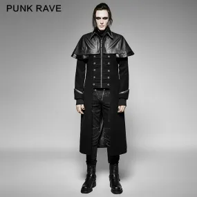 Y-712 Military Leather Long Gothic Trench Coats Double-breasted